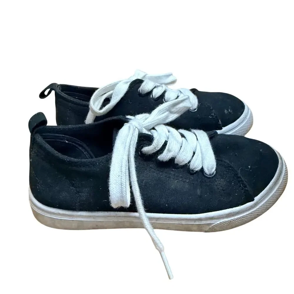 Fabkids Unisex Tennis Shoes Sneakers Lace Up Black White Size 13